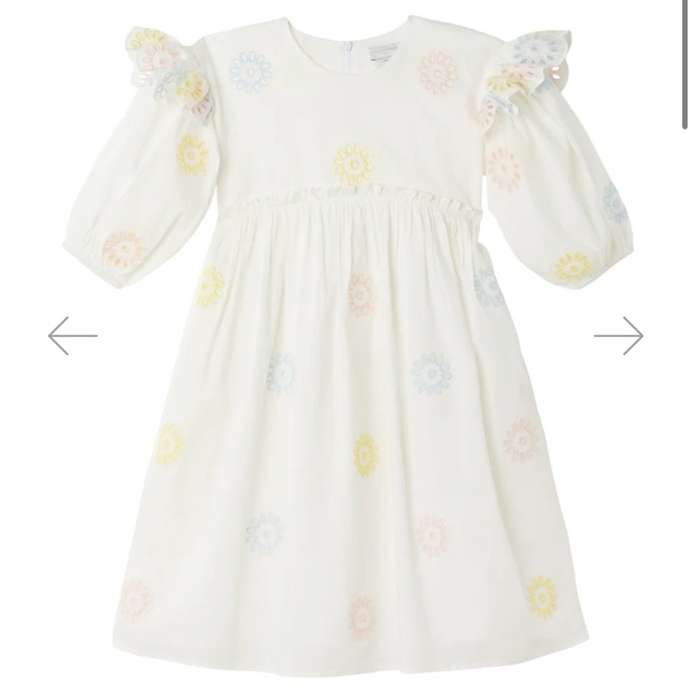 Stella McCartney Kids Girl’s White Floral Embroidered Dress Size 14+